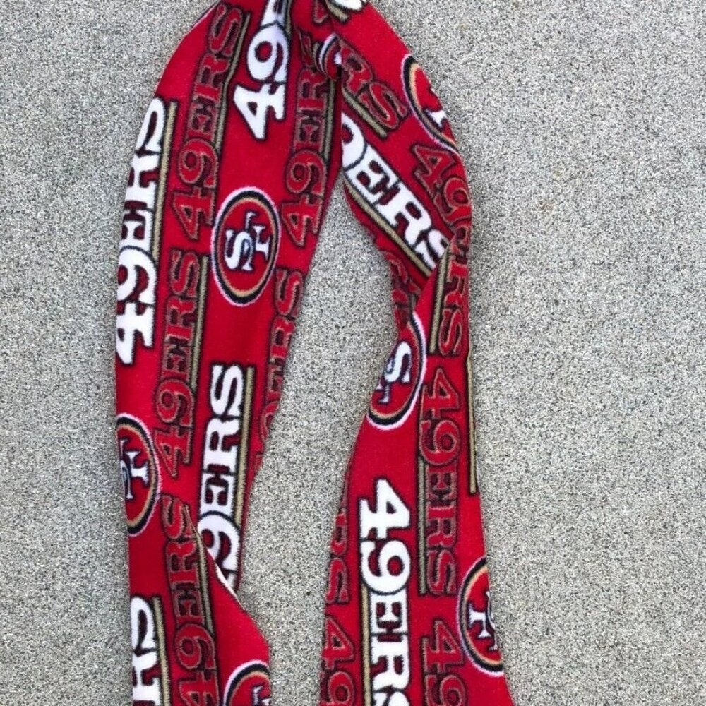 Vintage San Francisco 49ers Fleece Scarf Neck Tie Red NFL Red